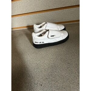 Puma Kids White Black Be More Do Less Leather Velcro Sneakers Shoes Size 6C